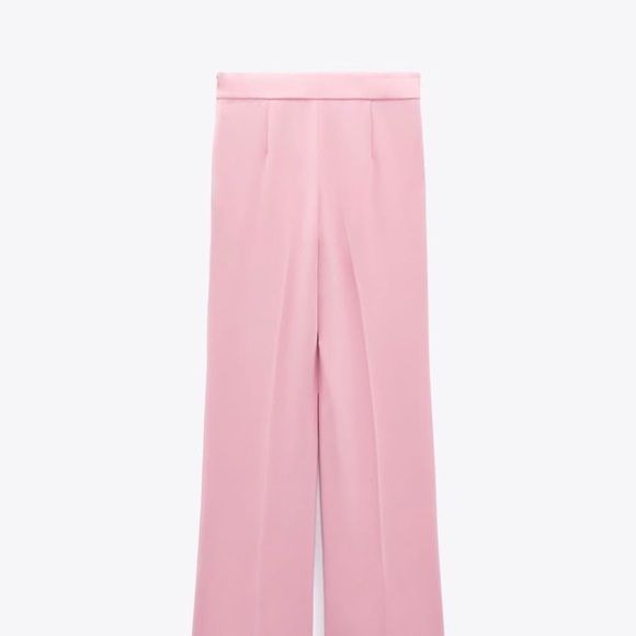 ZARA FLUID HIGH WAIST PANTS PINK SZ. MEDIUM - Picture 2 of 6